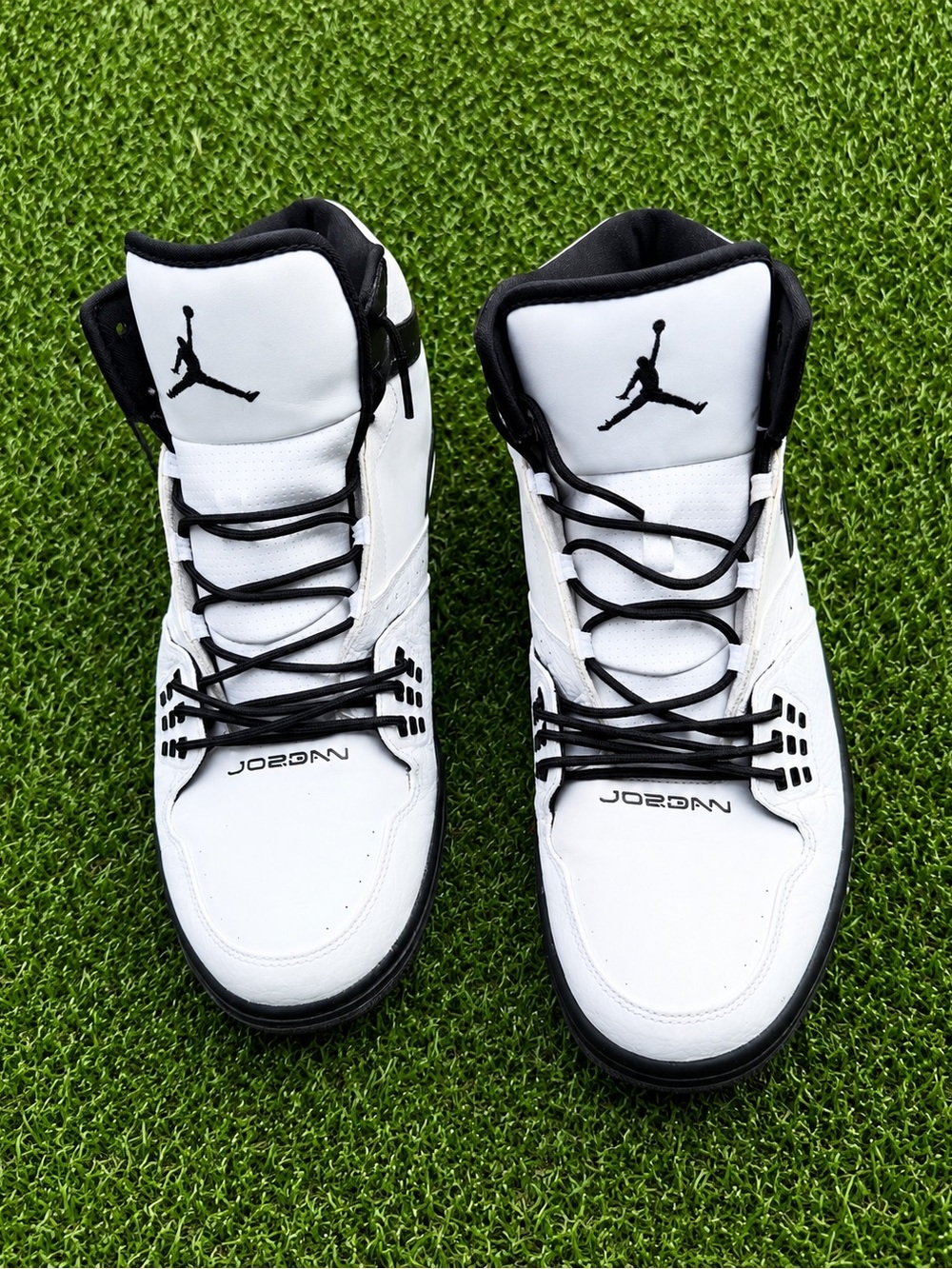 Jordan Black And White 1 Flight Mid Sneaker Sz(13)